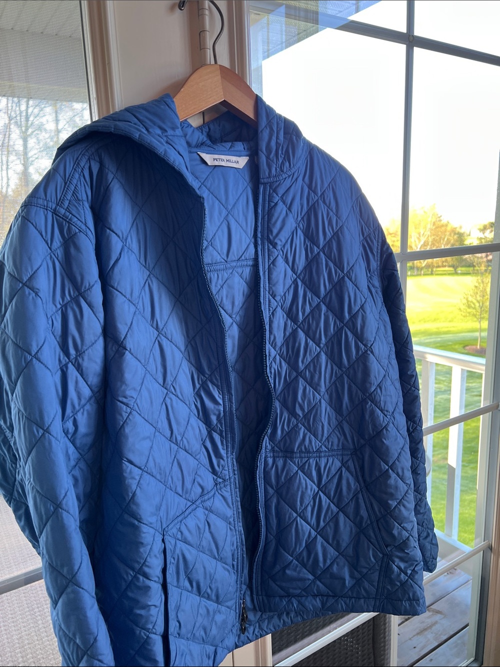 Peter Millar Quilted Hooded Jacket - Royal Blue